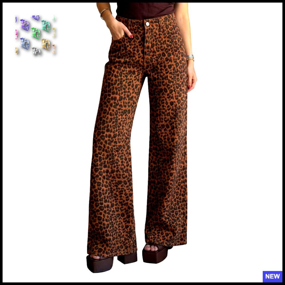 Wide Leg Jeans High Waisted Stretchy Denim Pants Baggy Retro Y2k Chic